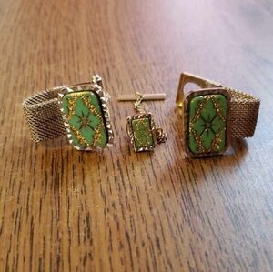 Vintage tie tack and cufflinks